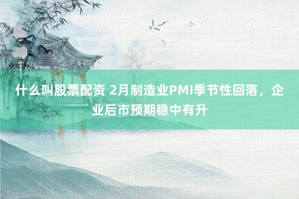 什么叫股票配资 2月制造业PMI季节性回落，企业后市预期稳中有升