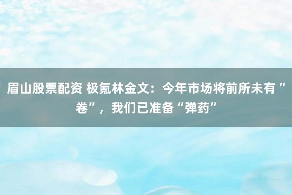 眉山股票配资 极氪林金文：今年市场将前所未有“卷”，我们已准备“弹药”