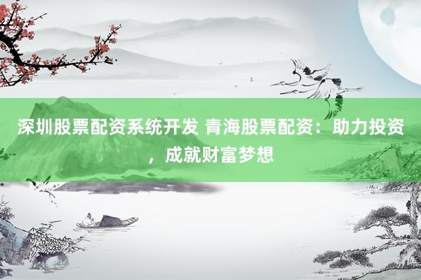 深圳股票配资系统开发 青海股票配资：助力投资，成就财富梦想